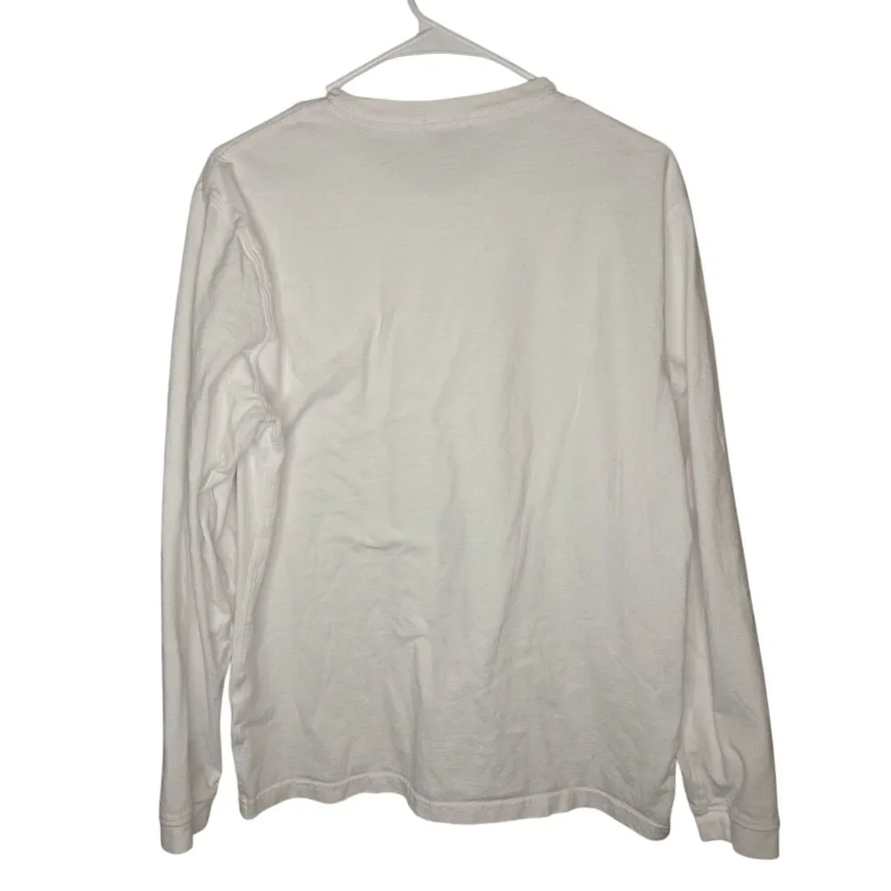 J.Crew Men’s Medium Relaxed Long-Sleeve Premium-Weight Cotton T-Shirt White BS24